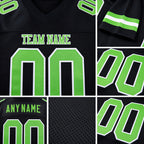Custom Black Neon Green-White Mesh Authentic Football Jersey detail
