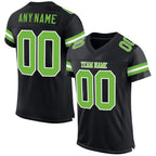 Custom Black Neon Green-White Mesh Authentic Football Jersey photo 1