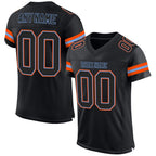 Custom Black Black-Orange Mesh Authentic Football Jersey photo 1