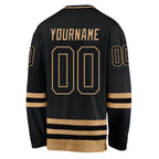 Custom Black Black-Old Gold Hockey Jersey photo 4