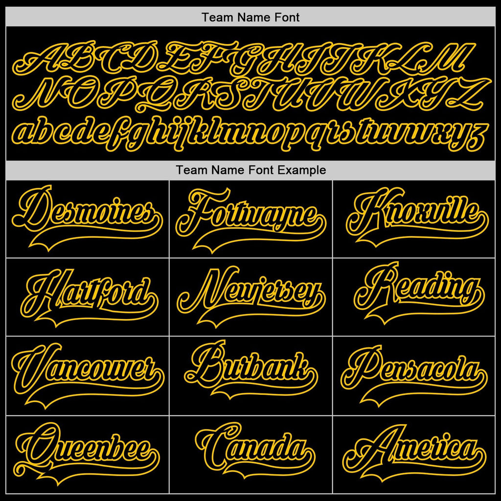 Custom Black Black-Gold Hockey Jersey photo 6