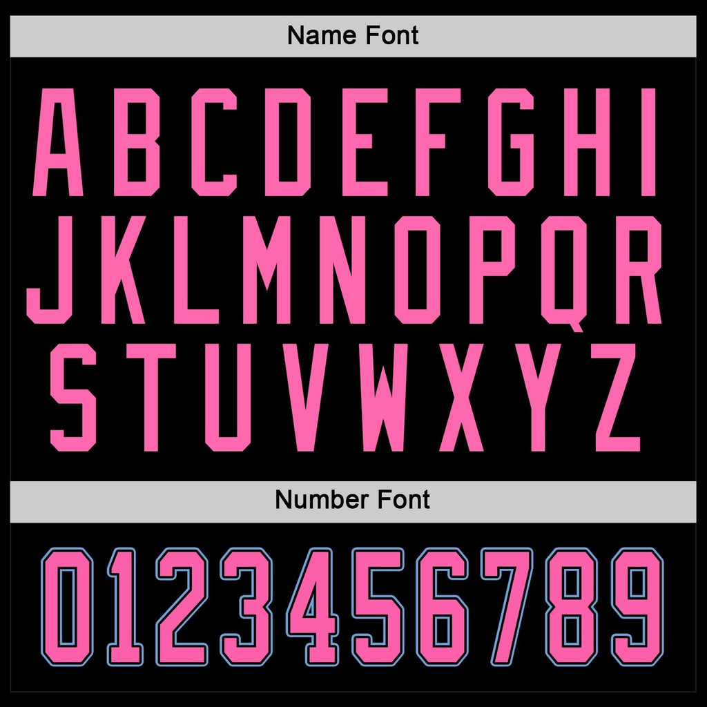 Custom Black Pink-Light Blue Hockey Jersey photo 5