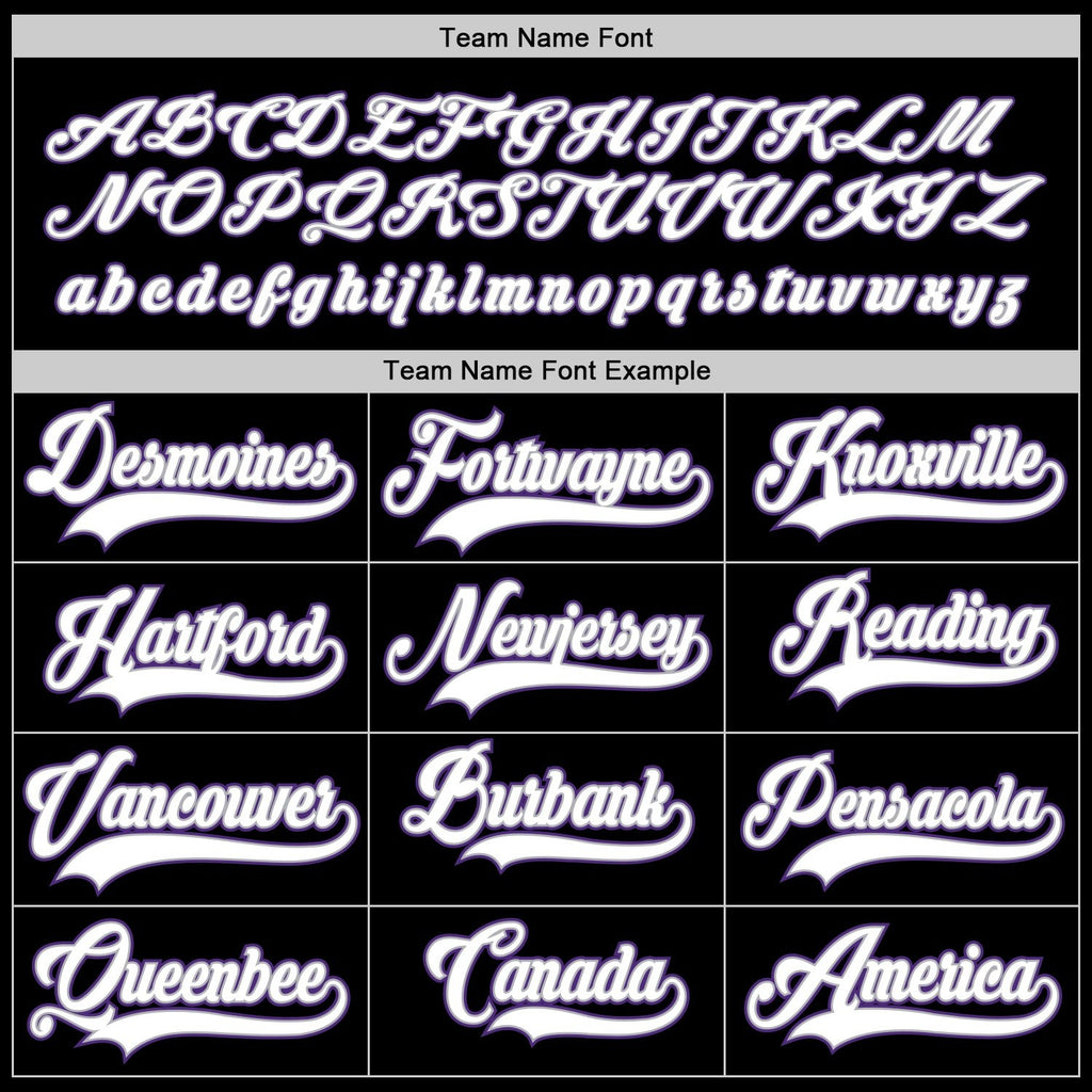 Custom Black White-Purple Hockey Jersey photo 5