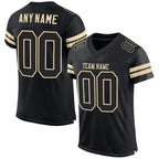 Custom Black Black-Cream Mesh Authentic Football Jersey photo 1