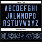 Custom Black Black-Light Blue Mesh Authentic Football Jersey photo 3