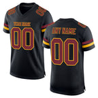 Custom Black Burgundy-Gold Mesh Authentic Football Jersey