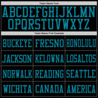 Custom Black Black-Teal Mesh Authentic Football Jersey photo 2