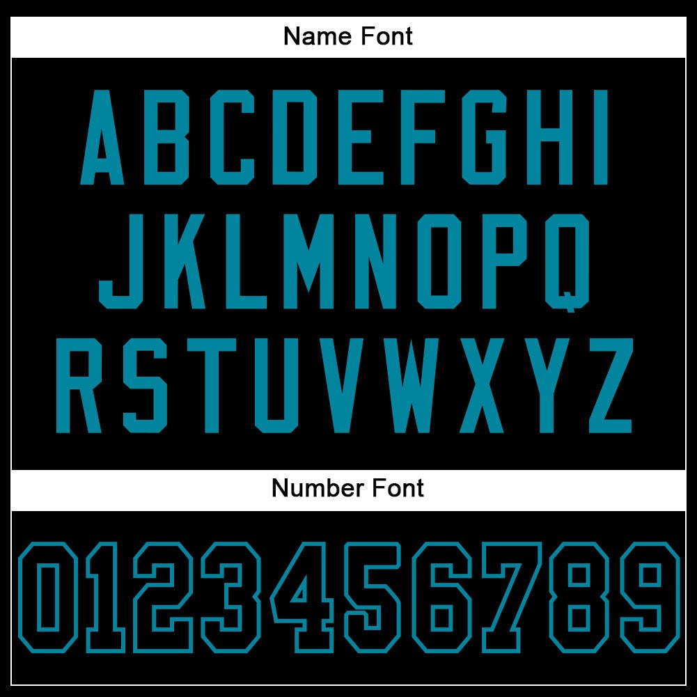 Custom Black Black-Teal Mesh Authentic Football Jersey photo 3
