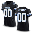 Custom Black White-Light Blue Mesh Authentic Football Jersey
