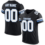 Custom Black White-Light Blue Mesh Authentic Football Jersey photo 1