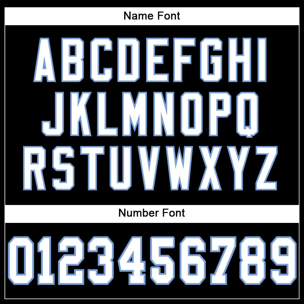 Custom Black White-Light Blue Mesh Authentic Football Jersey photo 4