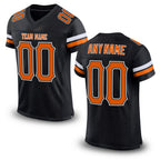 Custom Black Texas Orange-White Mesh Authentic Football Jersey