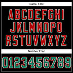 Custom Black Kelly Green-Red Mesh Authentic Football Jersey photo 3