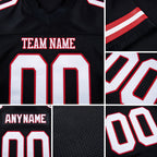 Custom Black White-Cardinal Mesh Authentic Football Jersey detail