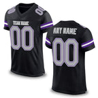 Custom Black Gray-Purple Mesh Authentic Football Jersey