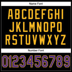 Custom Black Purple-Gold Mesh Authentic Football Jersey photo 3