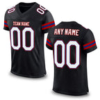 Custom Black White-Red Mesh Authentic Football Jersey