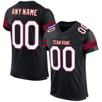 Custom Black White-Red Mesh Authentic Football Jersey photo 1