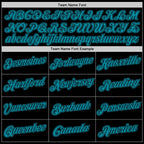 Custom Black Teal-Black Performance T-Shirt photo 3