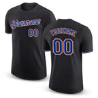 Custom Black Royal-Orange Performance T-Shirt