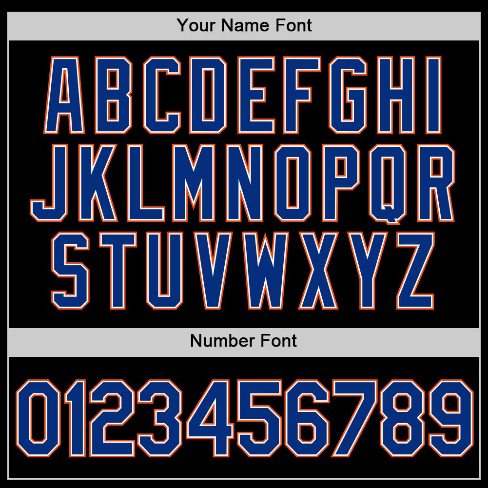Custom Black Royal-Orange Performance T-Shirt photo 2