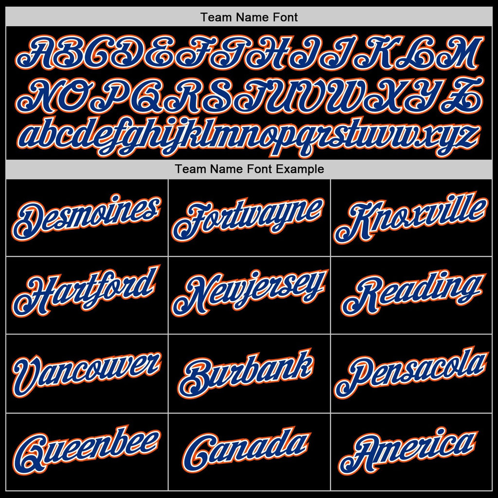 Custom Black Royal-Orange Performance T-Shirt photo 3