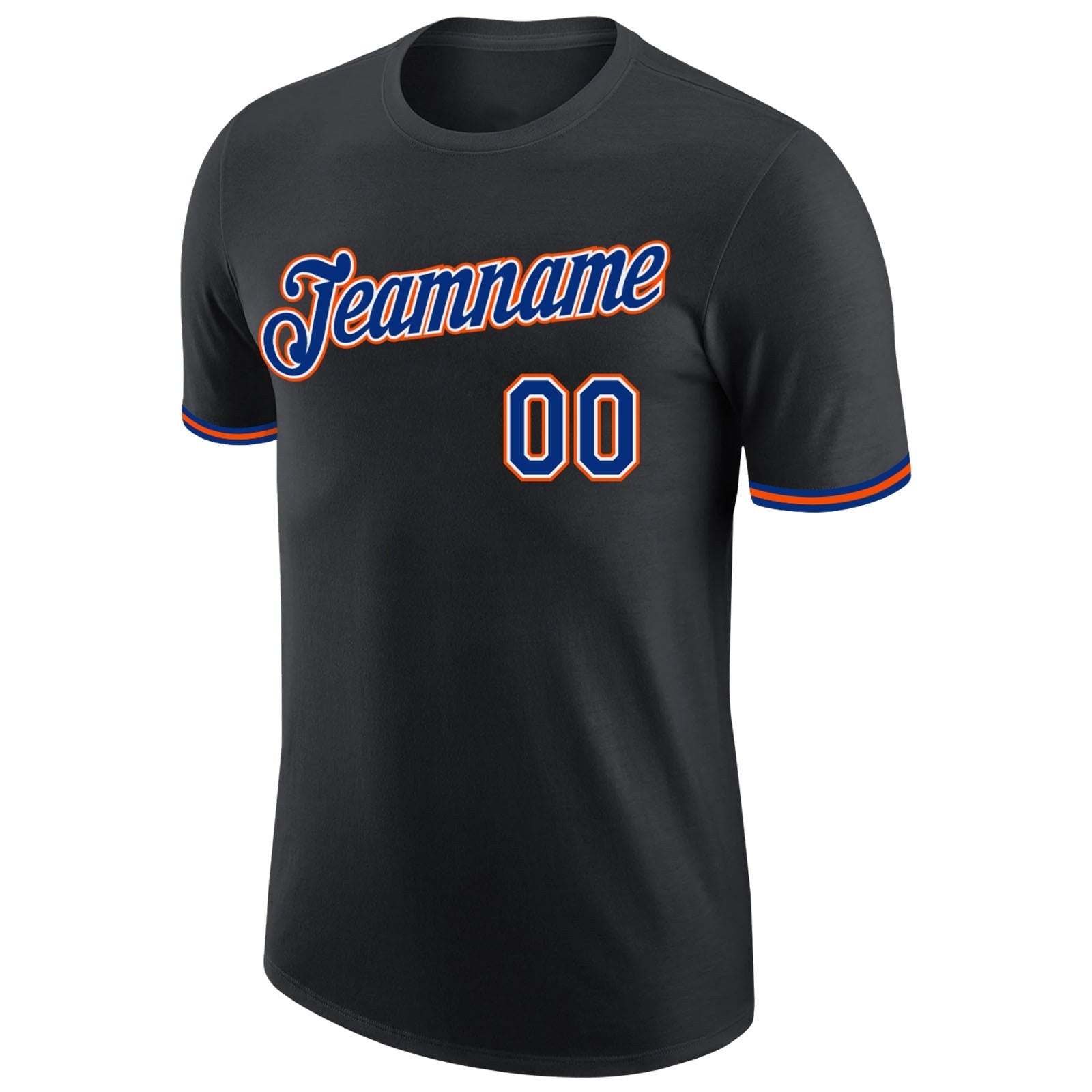 Custom Black Royal-Orange Performance T-Shirt photo 4