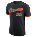 Custom Black Orange-White Performance T-Shirt photo 4