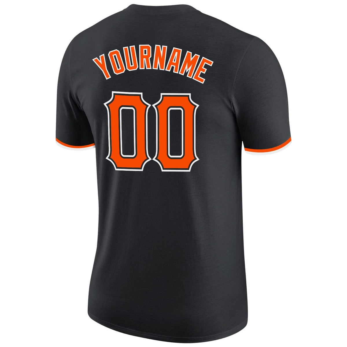 Custom Black Orange-White Performance T-Shirt photo 5