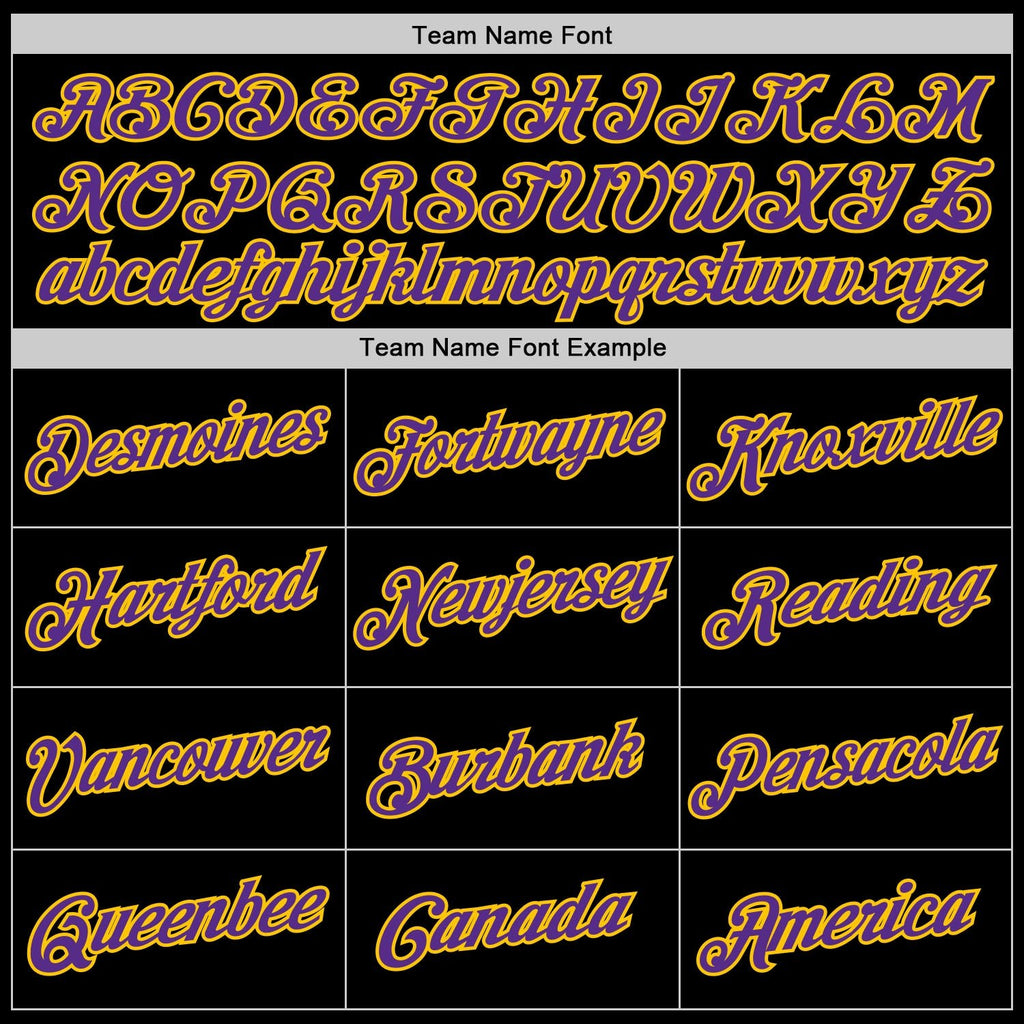 Custom Black Purple-Gold Performance T-Shirt photo 3
