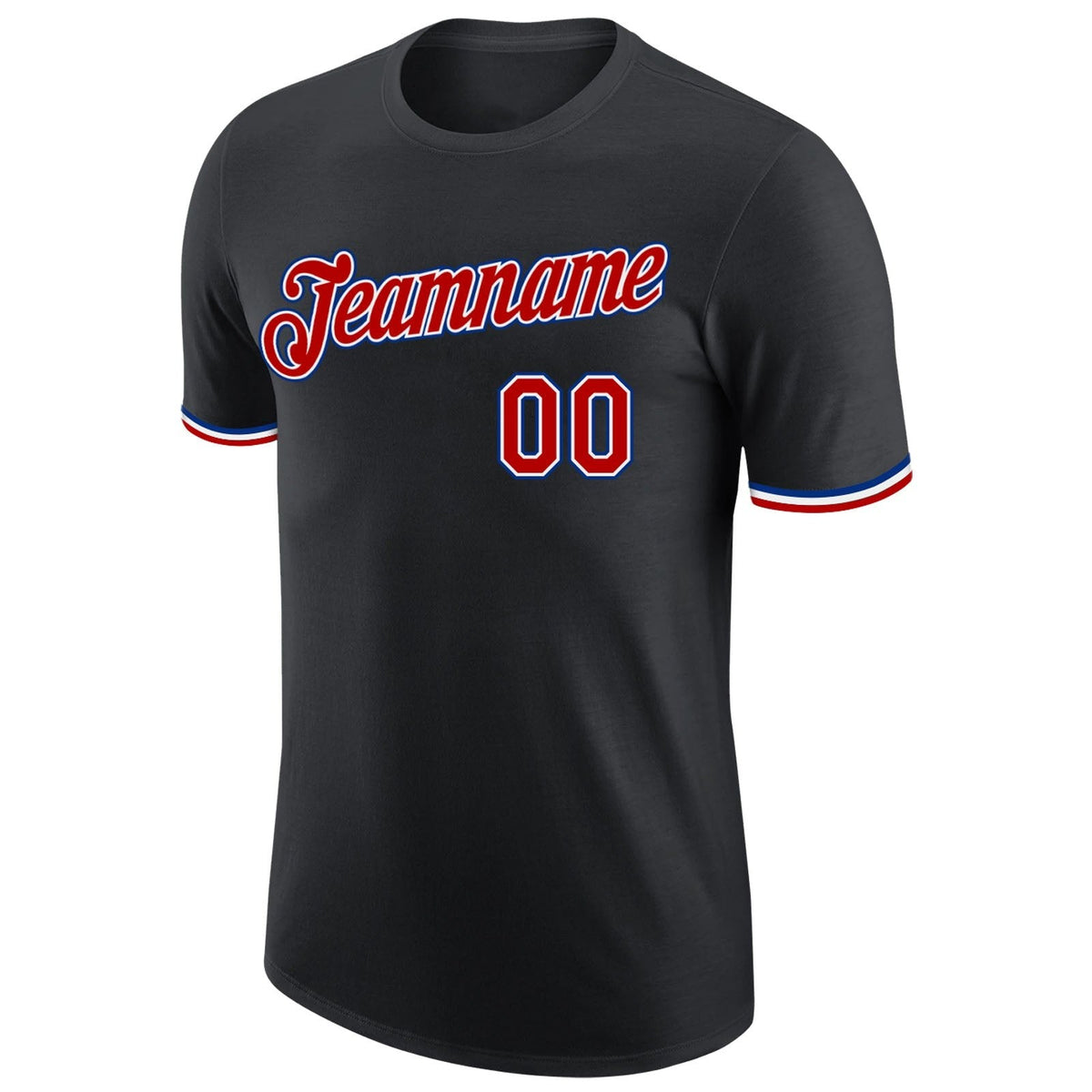 Custom Black Red-Royal Performance T-Shirt photo 4
