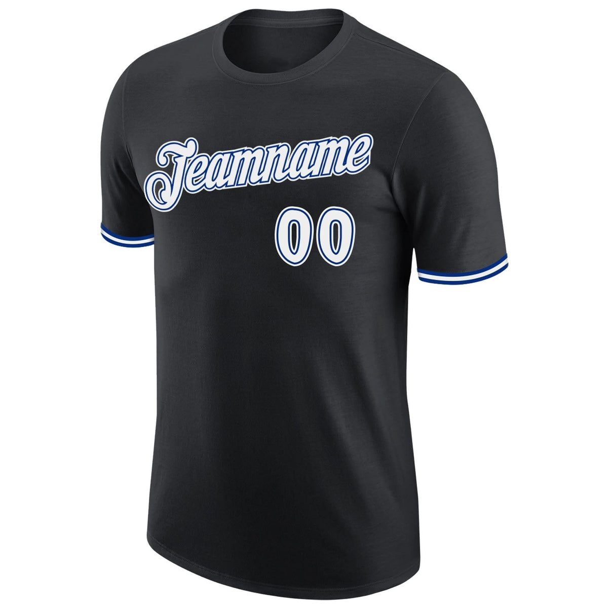 Custom Black White-Royal Performance T-Shirt photo 4