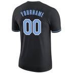Custom Black Light Blue-White Performance T-Shirt photo 5