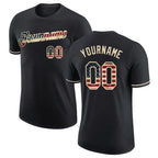 Custom Black Vintage USA Flag-Cream Performance T-Shirt