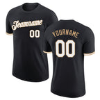 Custom Black White-Old Gold Performance T-Shirt