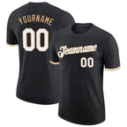 Custom Black White-Old Gold Performance T-Shirt photo 1
