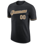 Custom Black Old Gold-White Performance T-Shirt photo 4
