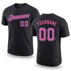 Custom Black Pink-Light Blue Performance T-Shirt