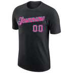 Custom Black Pink-Light Blue Performance T-Shirt photo 4