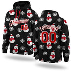 Custom Stitched Black Red-White Christmas 3D Sports Pullover Sweatshirt Hoodie
