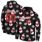 Custom Stitched Black Red-White Christmas 3D Sports Pullover Sweatshirt Hoodie photo 1
