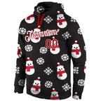 Custom Stitched Black Red-White Christmas 3D Sports Pullover Sweatshirt Hoodie photo 2