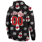 Custom Stitched Black Red-White Christmas 3D Sports Pullover Sweatshirt Hoodie photo 3