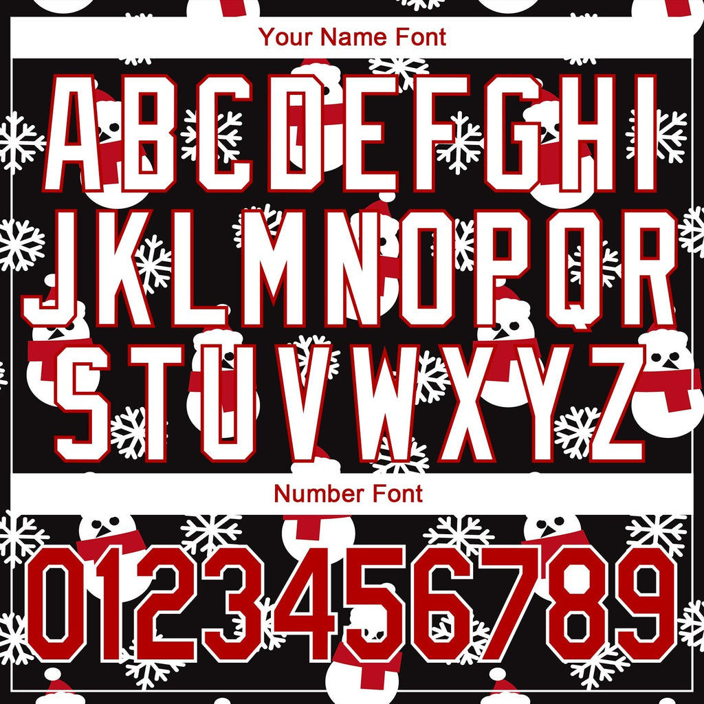 Custom Black Red-White Christmas 3D Performance T-Shirt photo 3