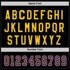 Custom Black Purple-Gold Hockey Jersey photo 2