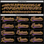 Custom Black Purple-Gold Hockey Jersey photo 3