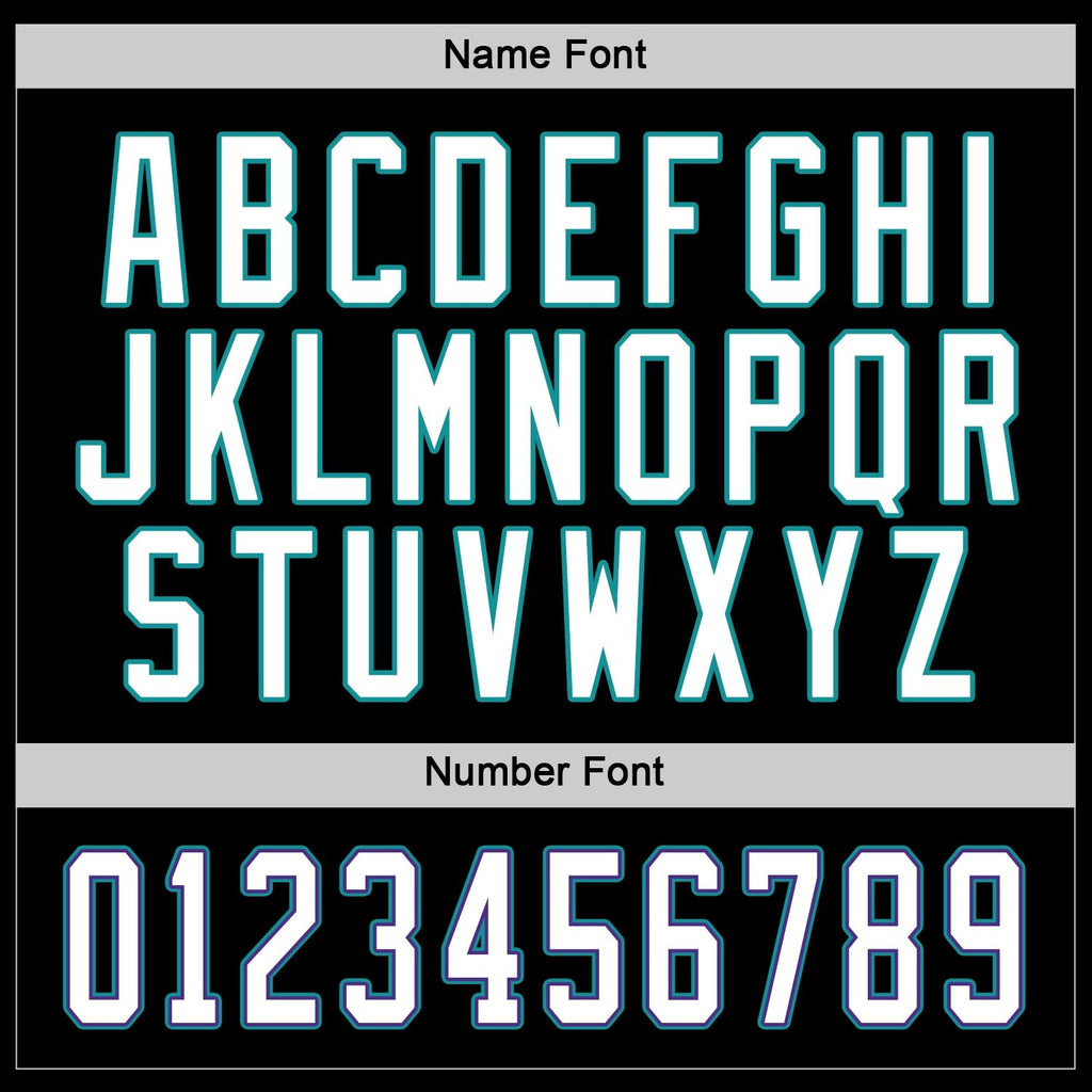Custom Black White-Teal Hockey Jersey photo 2
