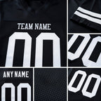 Custom Black White Mesh Authentic Football Jersey detail