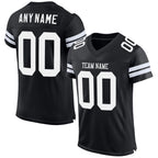 Custom Black White Mesh Authentic Football Jersey photo 1