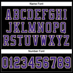 Custom Black Purple-Cream Mesh Authentic Football Jersey photo 3